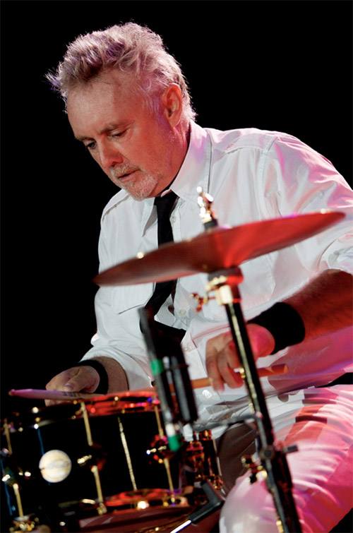 Roger Taylor (Cornwall Pride patron) playing the drums which I guess is what's he famous for