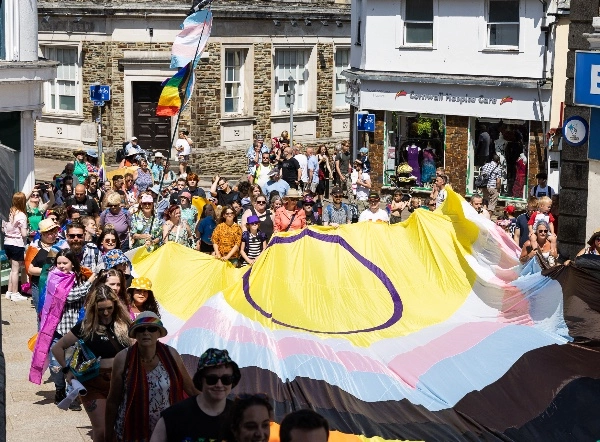 Community members celebrating Bodmin Pride